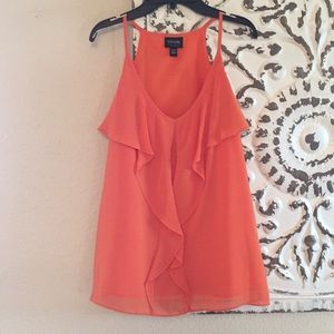 Nicole Orange Drape Neck Top